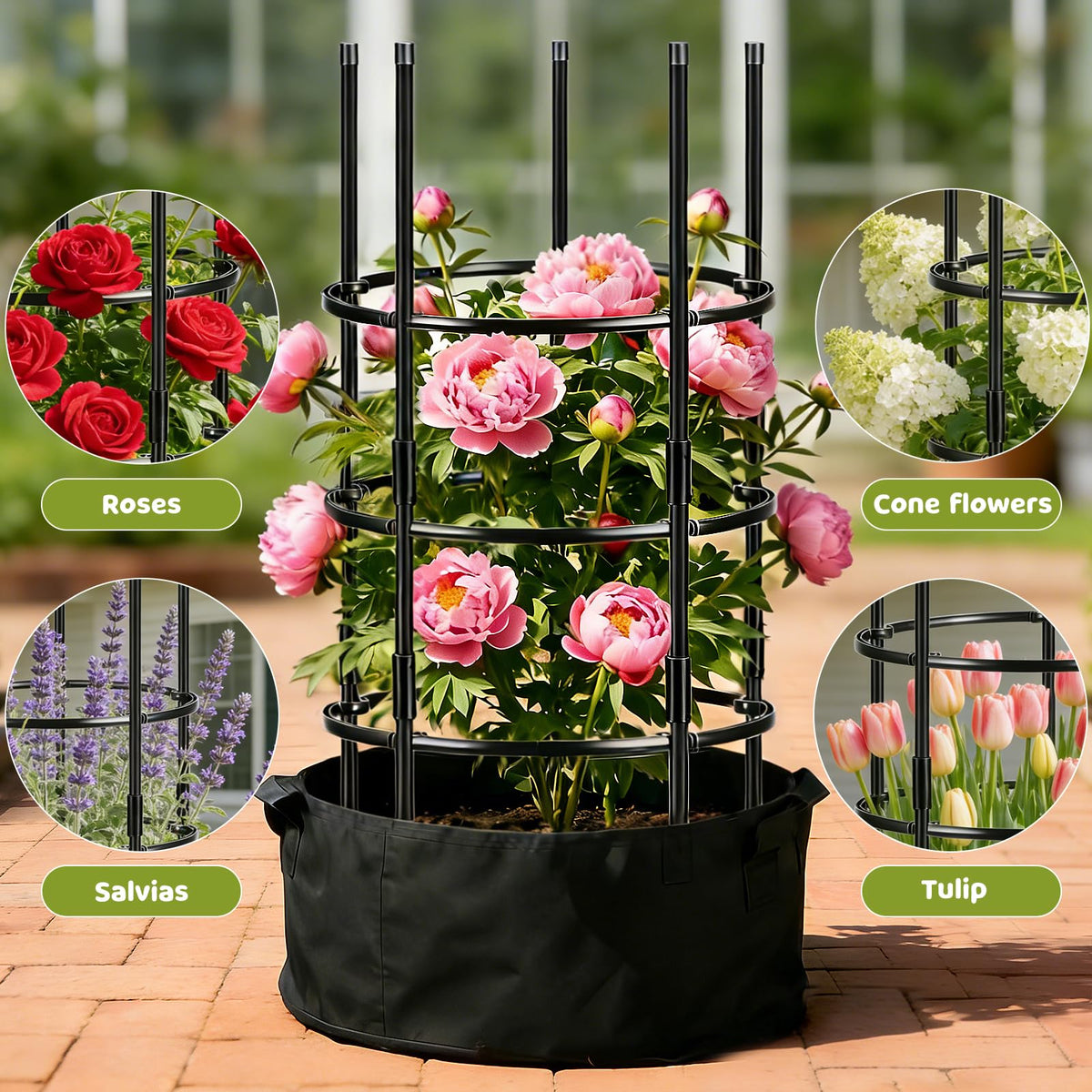 ComfyKit multi-purpose garden support suitable for tomatoes, roses, and climbing plants.