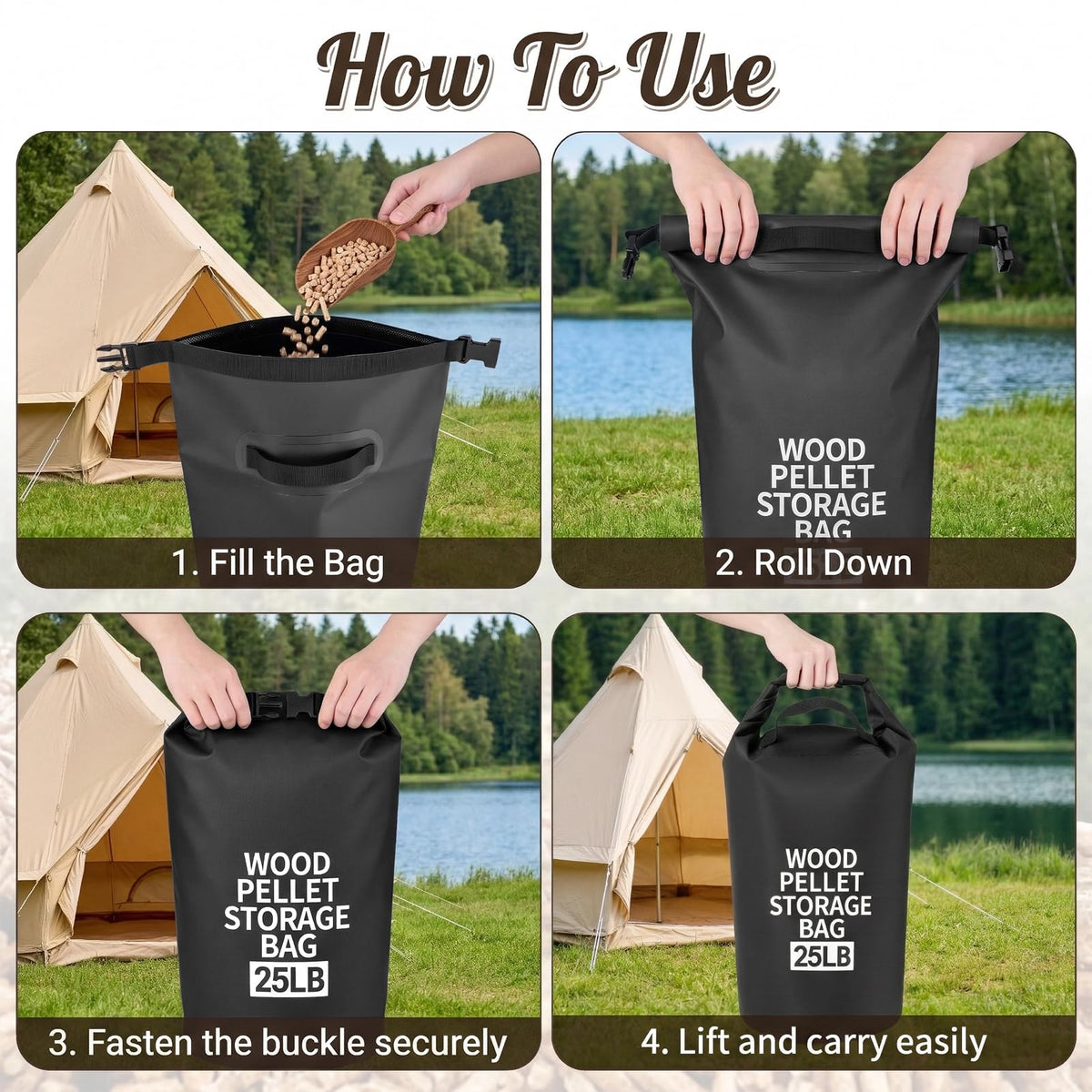 ComfyKit 25lb storage bag keeps gear organized and ready to grill.
