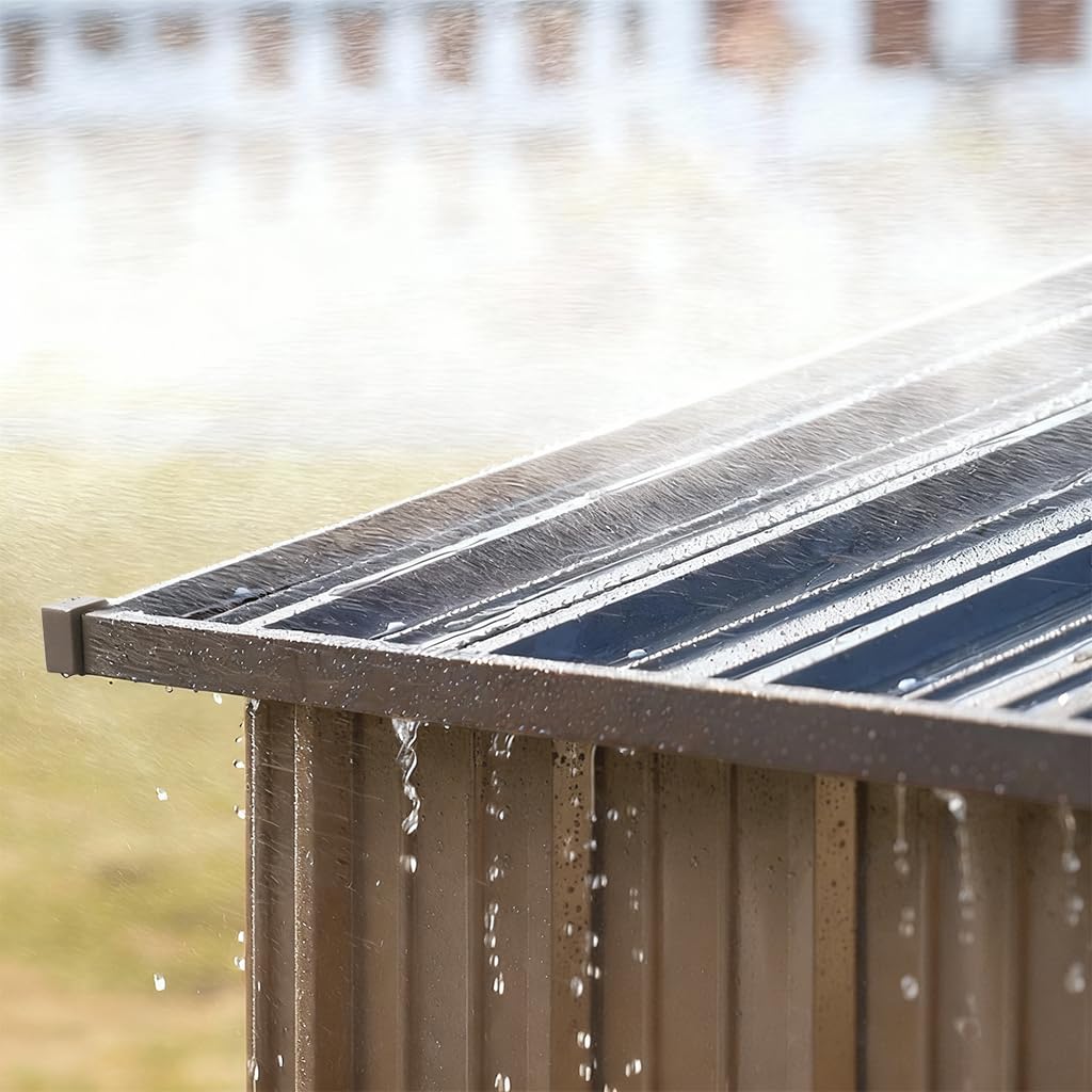 COMHOMA shed ideal backyard placement for organized outdoor storage