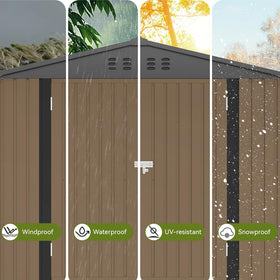 COMHOMA shed lockable doors and sturdy hinges enhance daily security