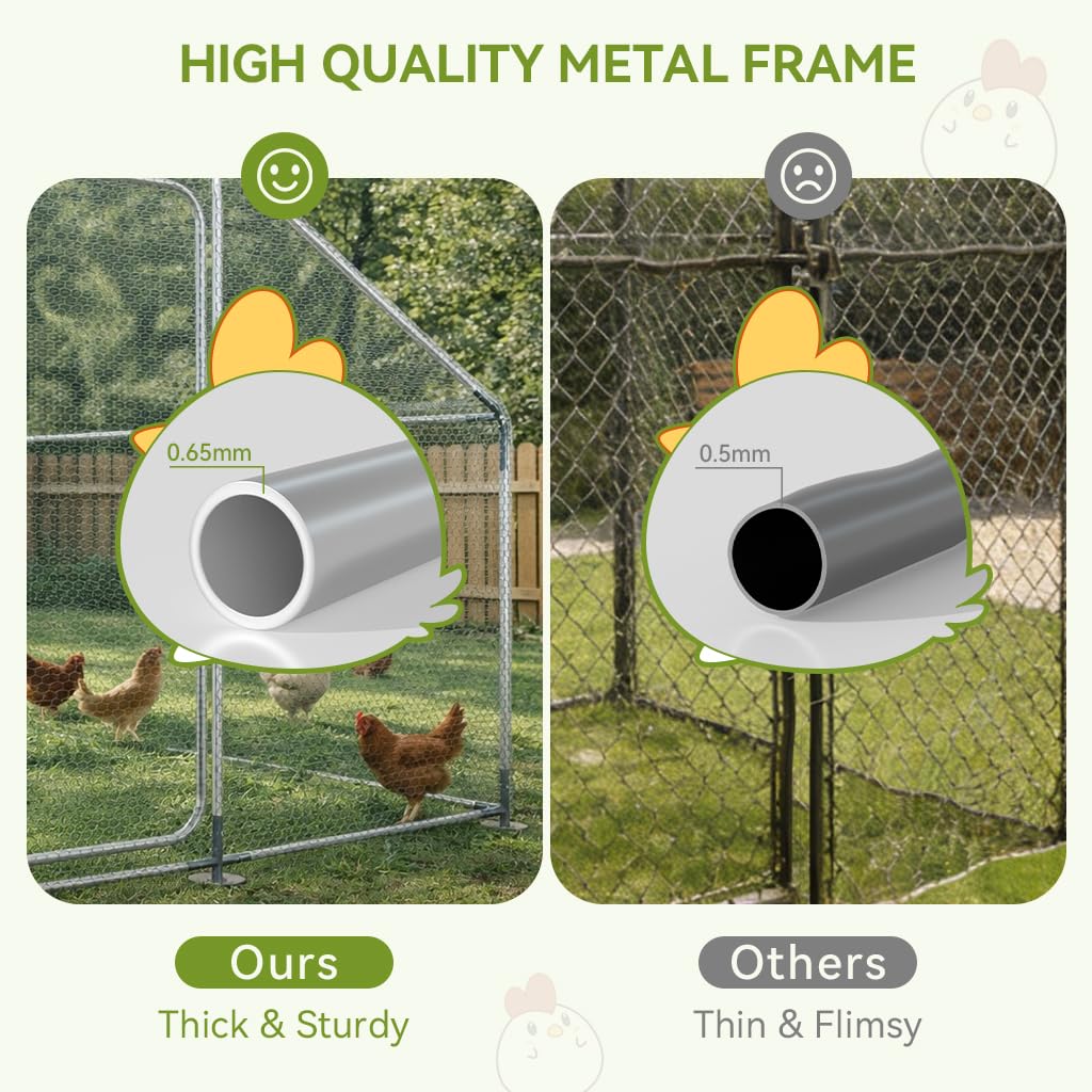 COMHOMA waterproof UV roof keeps poultry dry and shaded.
