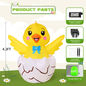 COMIN Easter Chick package includes blower, stakes, rope and bag