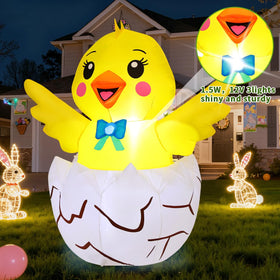 COMIN Easter Chick inflatable front view for inviting garden display
