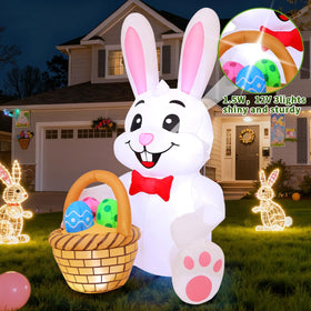 COMIN Easter inflatable with ground stakes ensures secure outdoor setup
