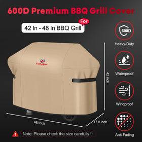 Comnova grill cover side view with adjustable Velcro for a snug fit
