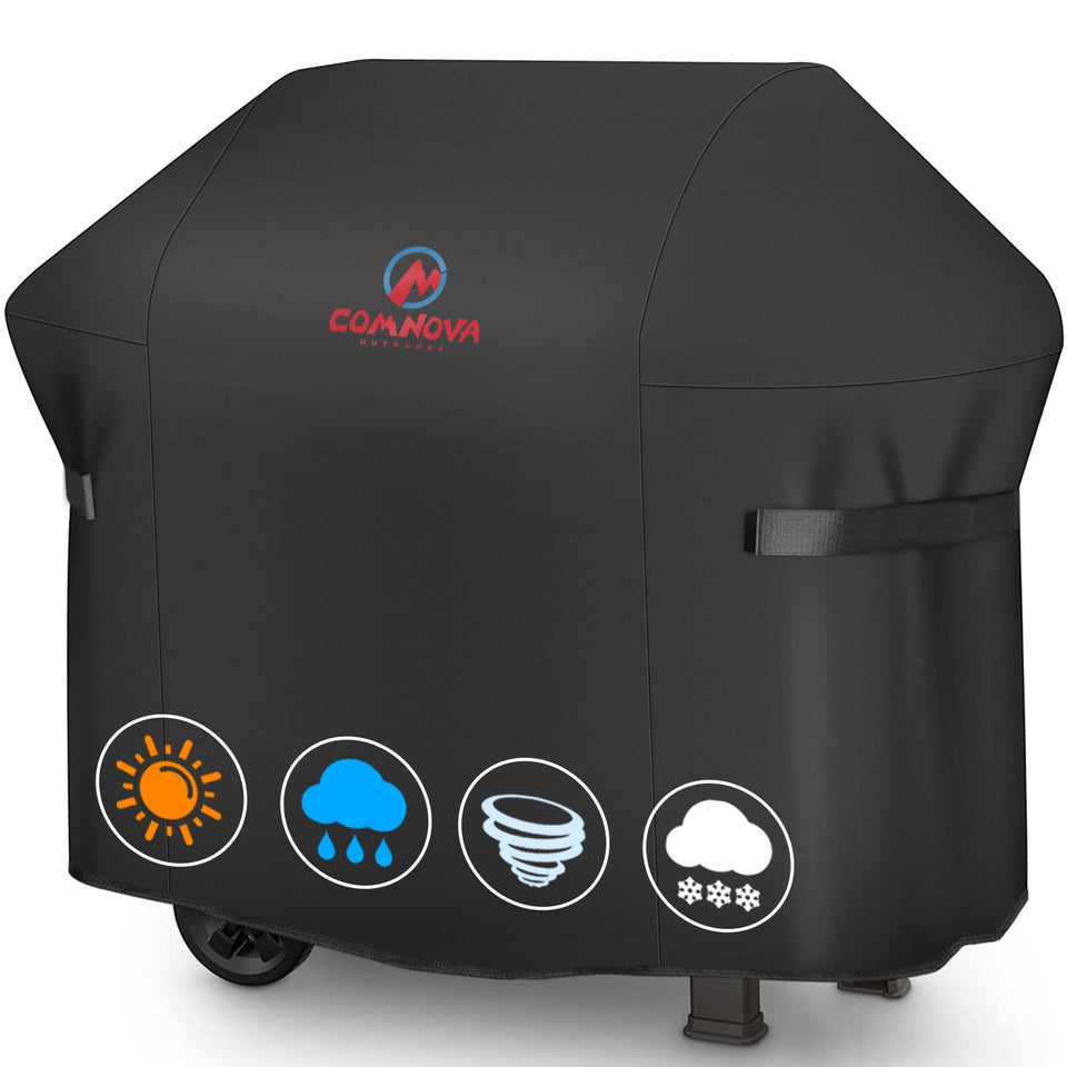 Comnova 60-inch grill cover on Weber Genesis protects from weather