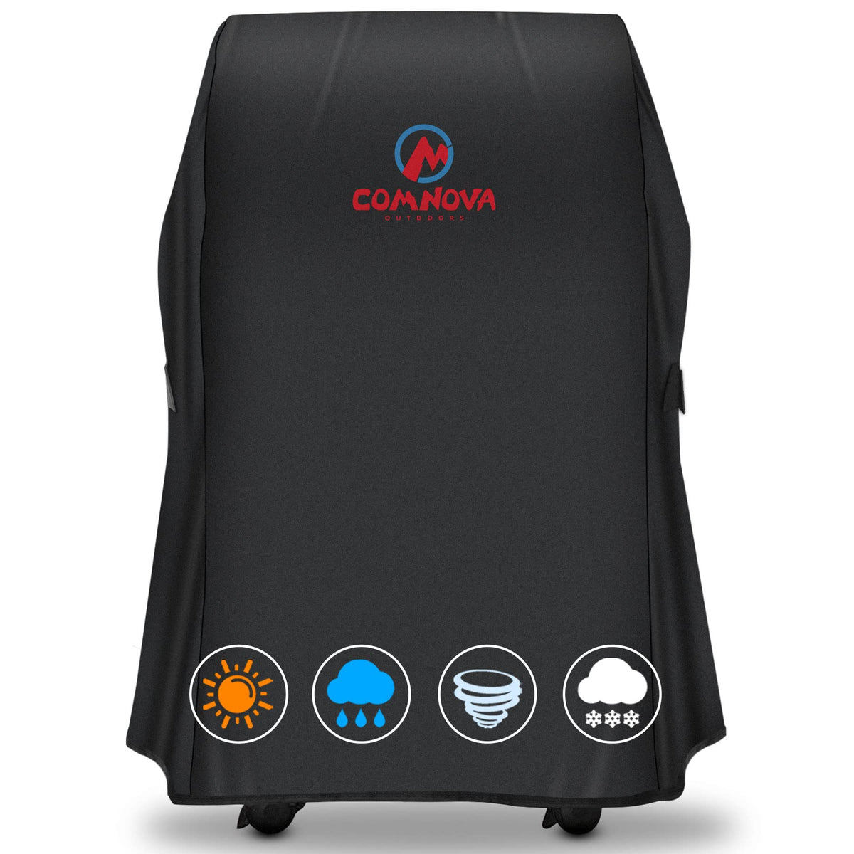 Comnova grill cover on Weber Spirit 210 front view protects from rain and sun