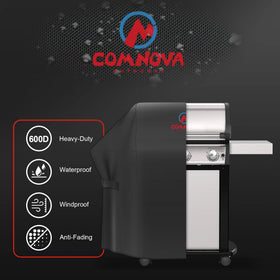 Adjustable Velcro on the Comnova grill cover ensures a snug fit for various grills.