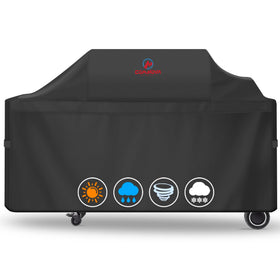 Comnova grill cover on Traeger Ironwood XL protecting from weather and dust