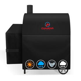 Comnova Outdoors grill cover fits Smokin' Champ snugly against rain and dust.
