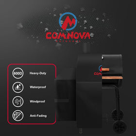 Comnova 600D waterproof coating protects grill from rain and snow.
