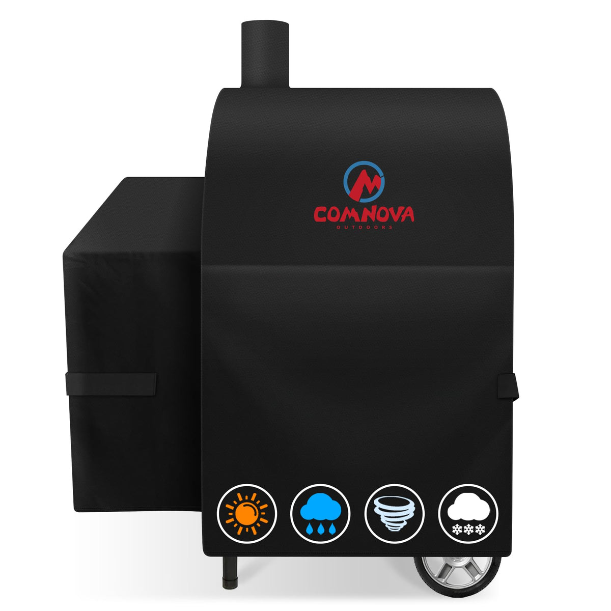 Comnova Outdoors grill cover on Wrangler fit shields from weather and debris.