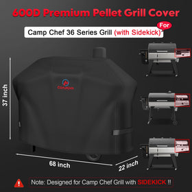 Comnova Outdoors Camp Chef 36 series cover keeps your grill dry during rain and dew