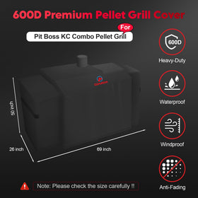 Comnova Outdoors pellet smoker cover waterproof protects grill during heavy rain.