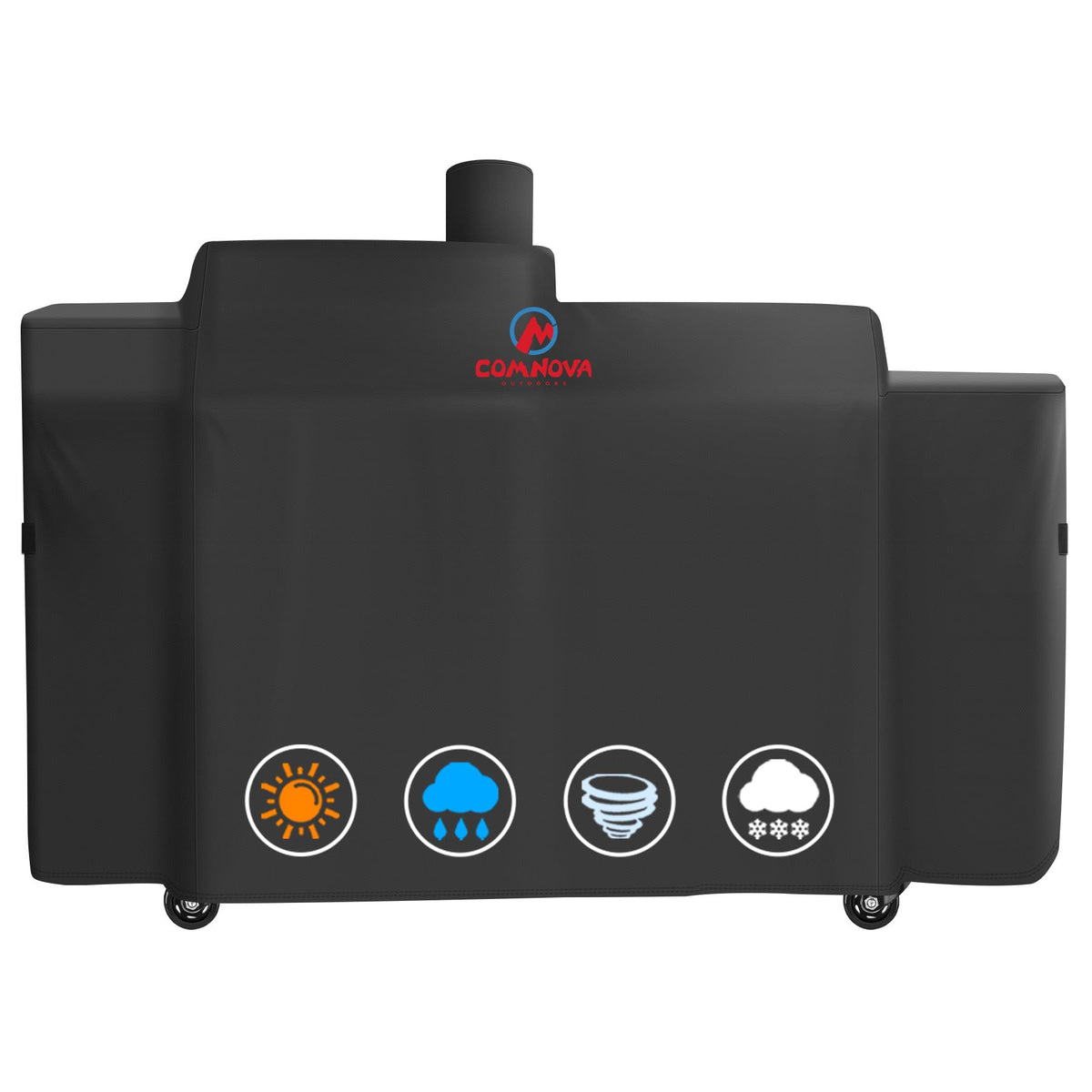Comnova Outdoors Pit Boss KC Combo cover closed shields grill from rain and sun.
