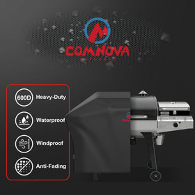 Comnova Sidekick Velcro-adjustment cover secures grill cover on Sidekick-equipped models.
