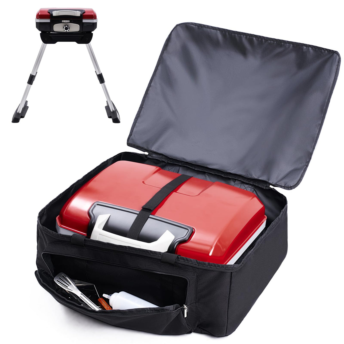 COMPEAK carry bag for Cuisinart CGG-180 showing snug fit for travel