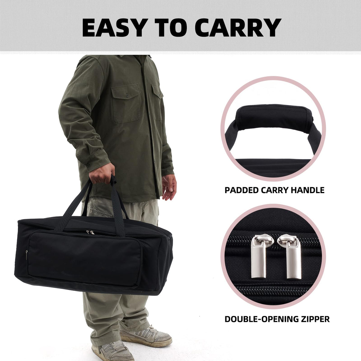 Extra roomy pocket for tools and cylinders kept neatly organized in COMPEAK bag