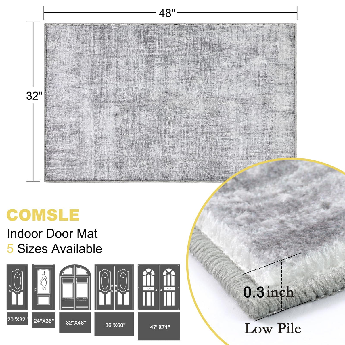 COMSLE door mat showcases soft faux wool for comfortable footing