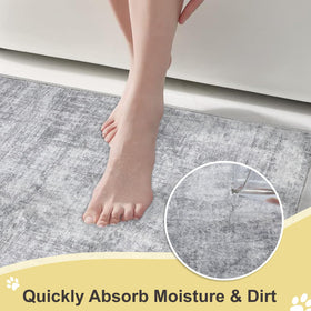 COMSLE front door mat with non-slip backing stays in place in busy entryways