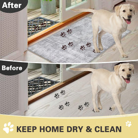 COMSLE indoor door mat is machine washable for easy deep cleaning