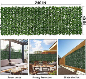 Comtelek artificial ivy leaves close-up showing realistic texture and fade-resistant detail.