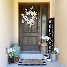 comurdyo Welcome-ish Sign outdoor-wood material adds durable porch decor.