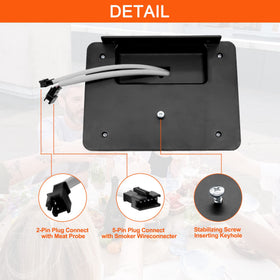 COMVIEE back connector photo illustrating plug‑and‑play compatibility with existing remotes