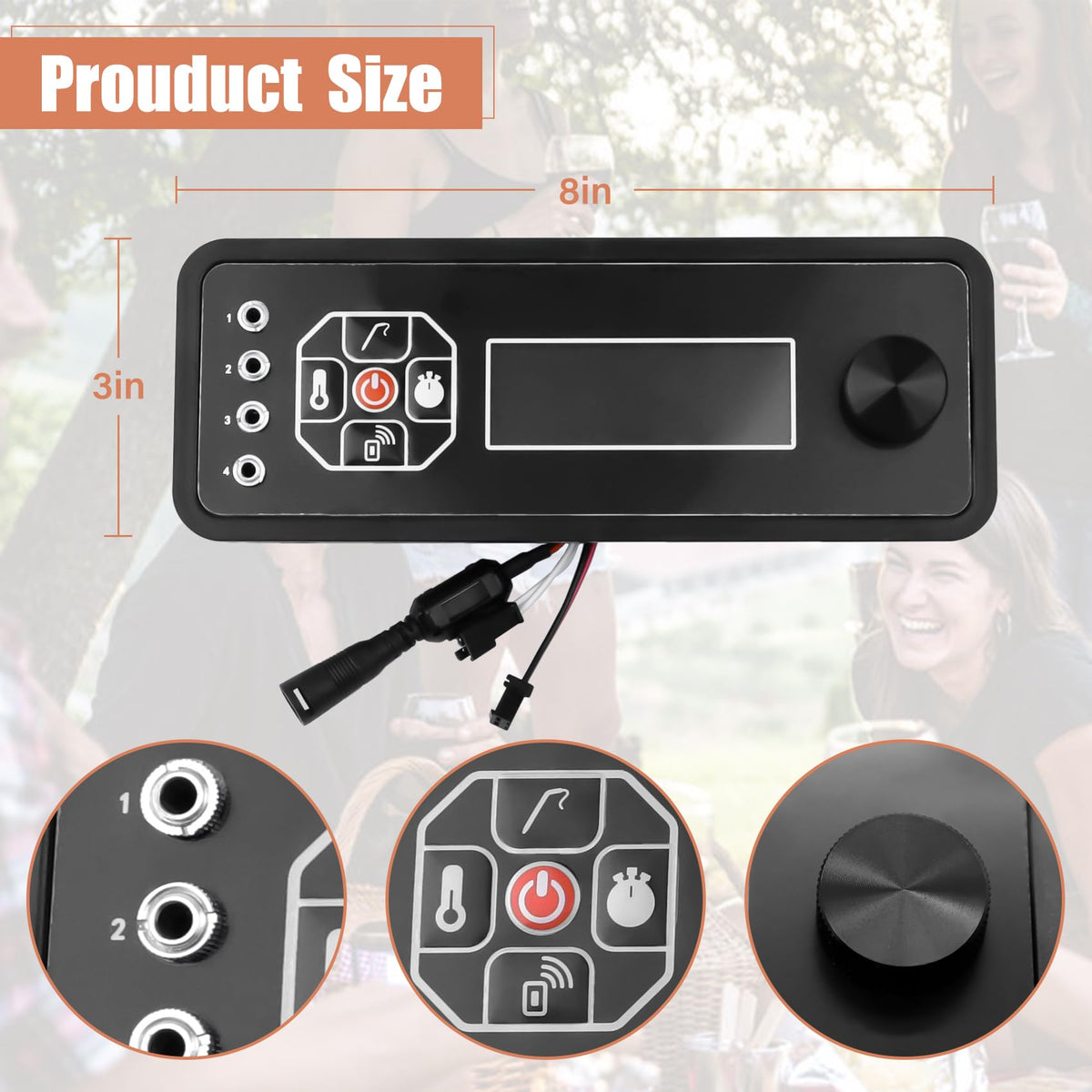COMVIEE control panel display for precise cooking temperatures during smoking