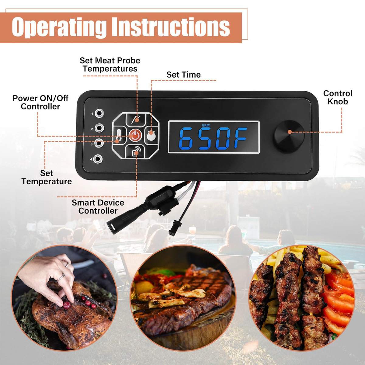 COMVIEE smart-device control enables remote temperature management during cooks