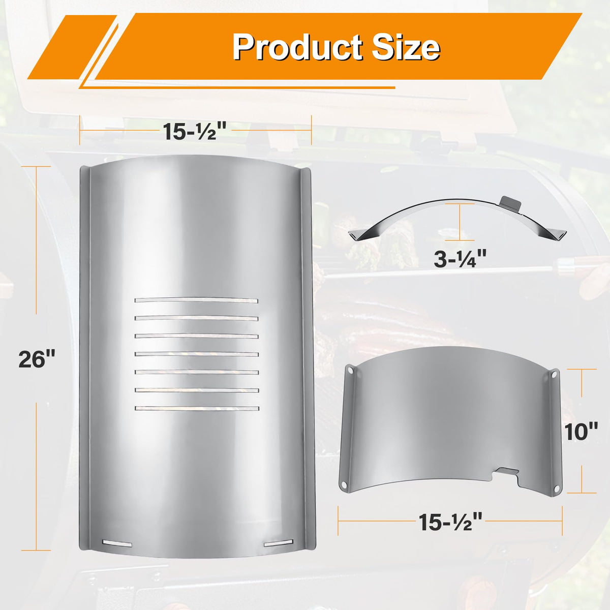 COMVIEE Flame Broiler Kit slide cover showing flame management aid