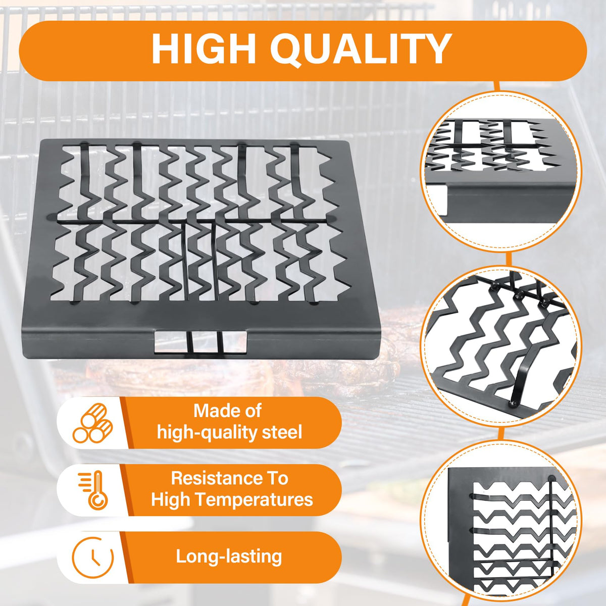 COMVIEE charcoal grate installs easily with no tools.