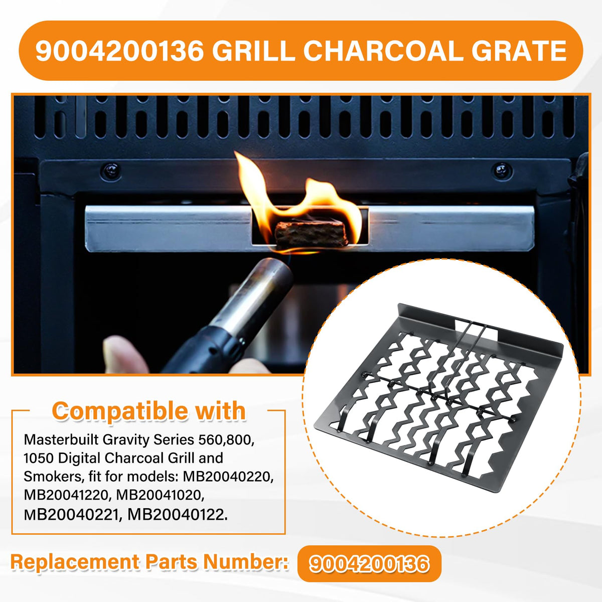 COMVIEE replacement grate promotes even charcoal burn.