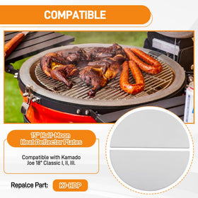 COMVIEE Kamado Joe compatible heat deflectors enable flexible indirect cooking setups
