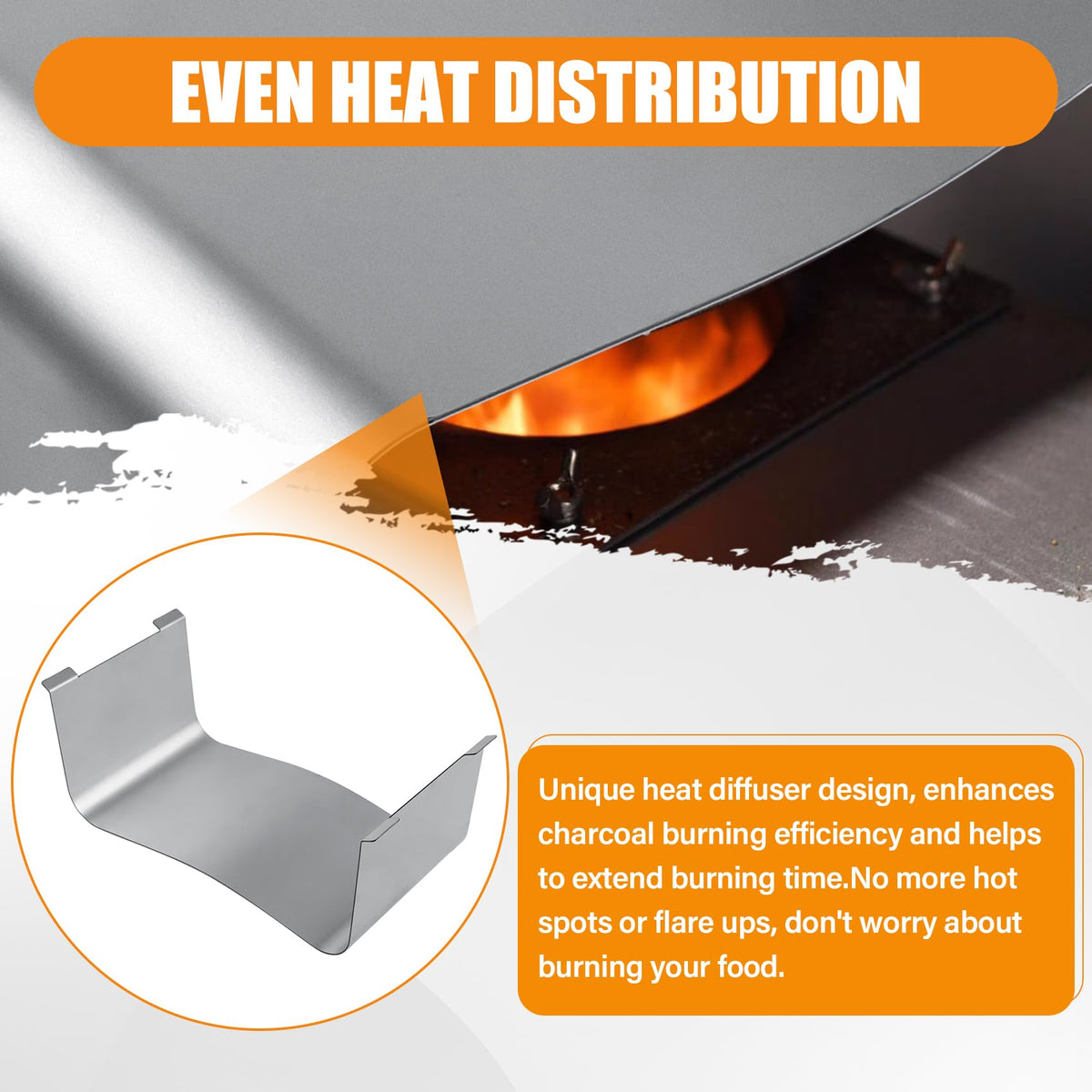 COMVIEE diffuser clearly marked for proper fit on D2 grills.