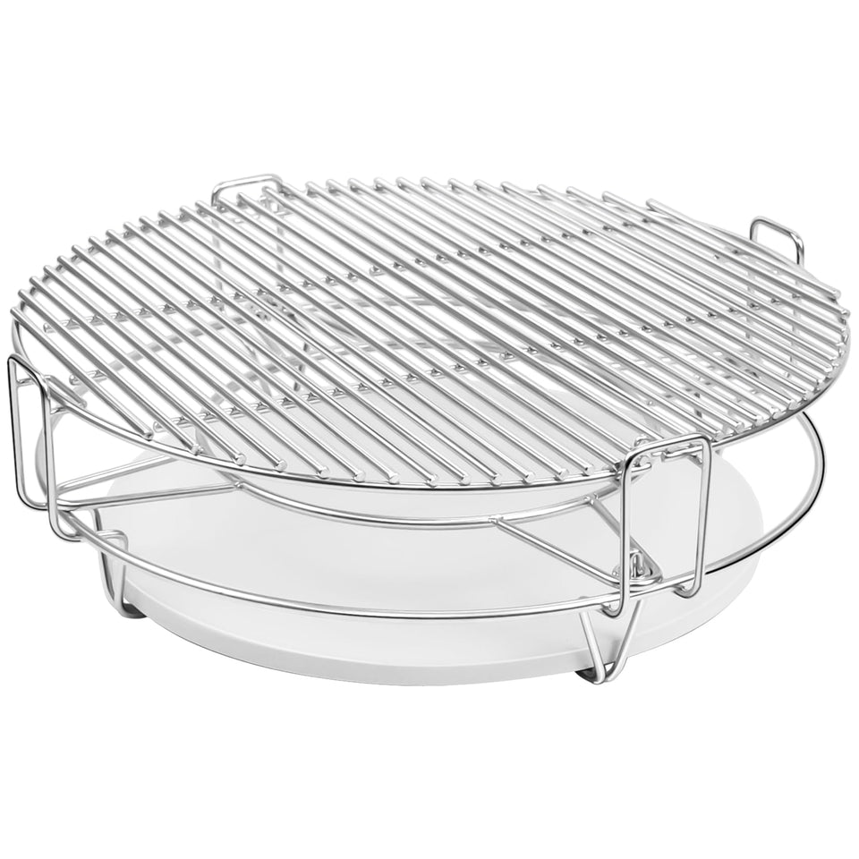 COMVIEE Kamado Joe expander rack expands cooking space for flexible grilling layouts.