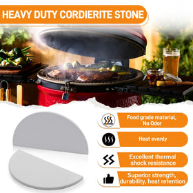 COMVIEE indirect cooking setup plates promote uniform heat circulation across the grill surface
