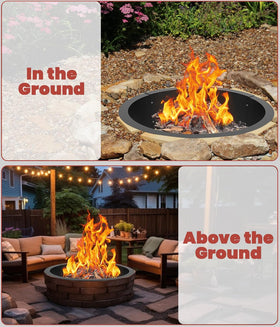Comzinn 1.5mm thick metal fire pit ring emphasizes durability for heavy use.