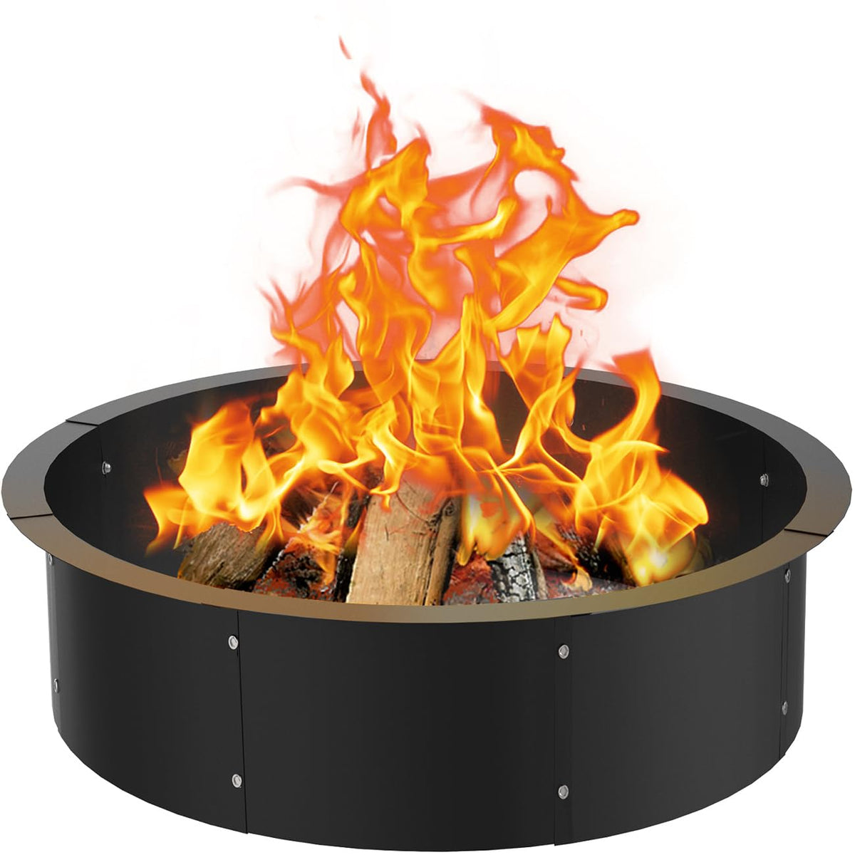 Comzinn 36-inch inner round fire pit ring with precise inner diameter for spacious burning.