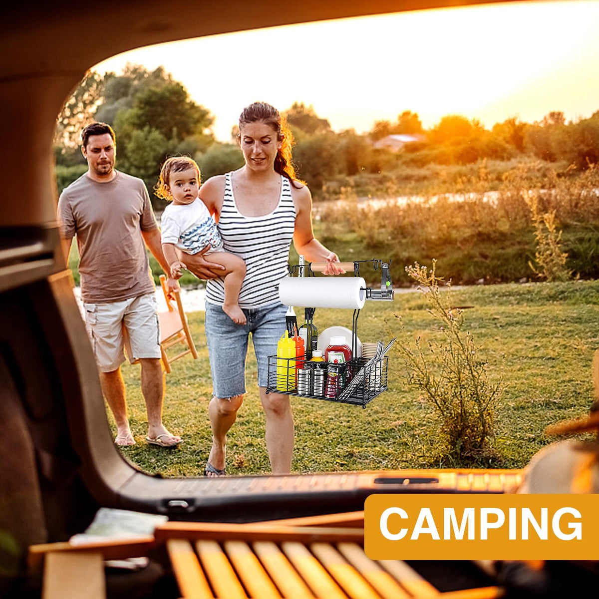 Concons Grill Caddy weather-ready for decks, campsites, and picnics.