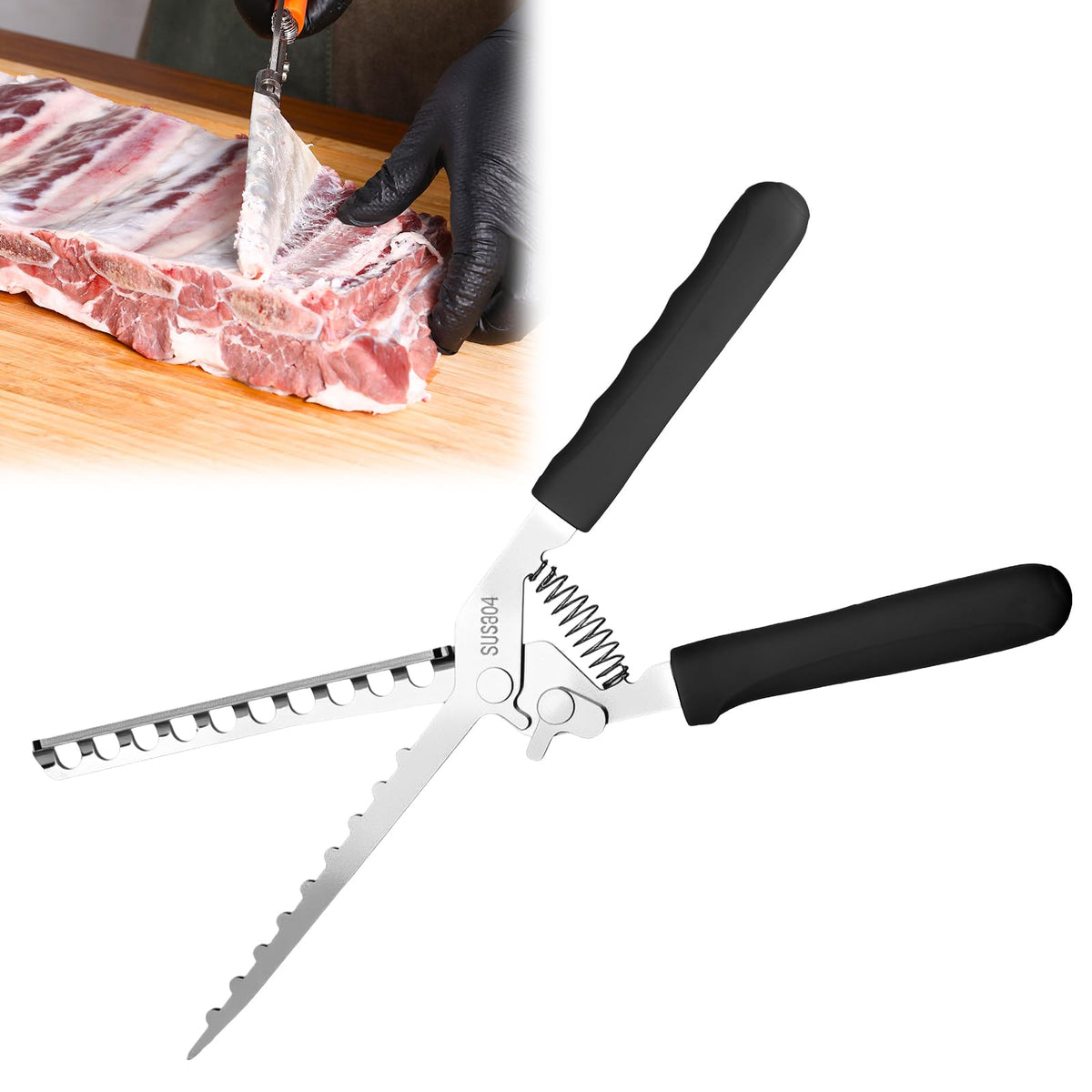 Concons rib membrane removal tool with curved tip for precise fascia and fat removal
