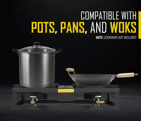 Concord Block Burner Max powder-coated frame withstands rugged outdoor use.