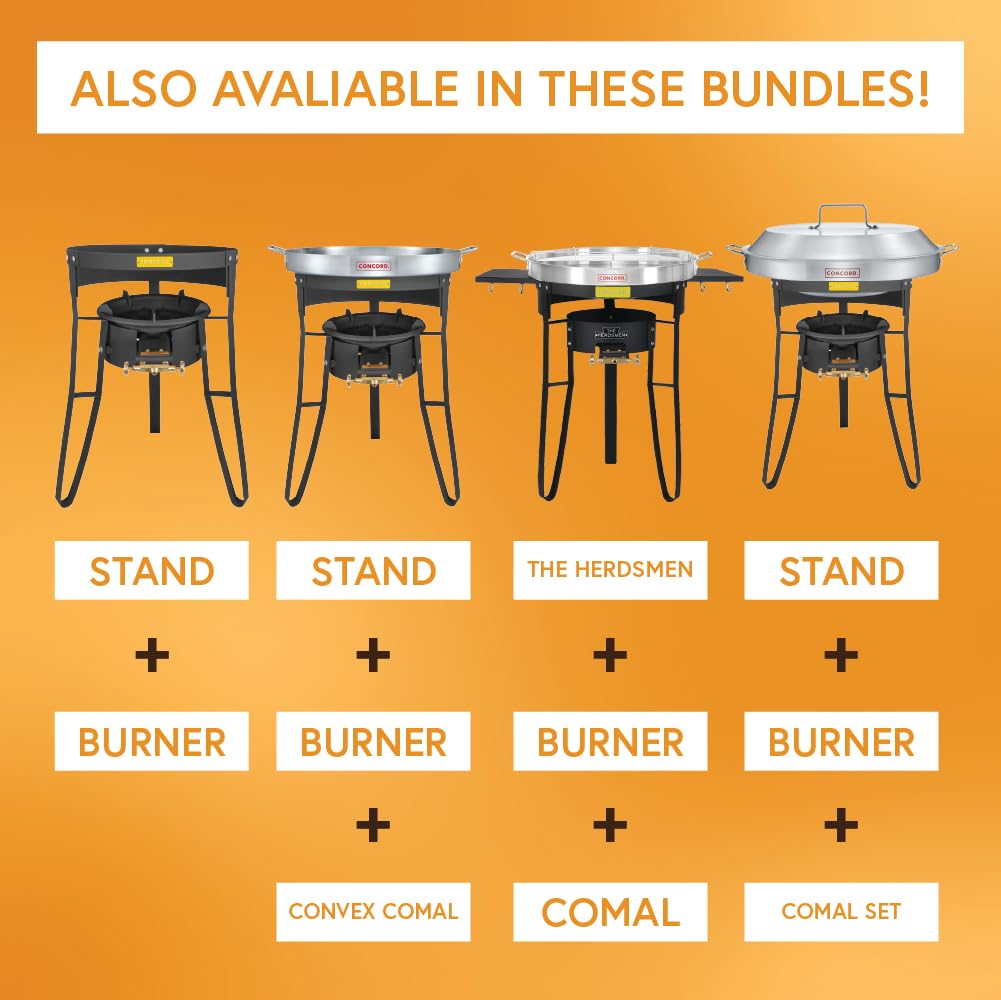 Concord Comal Stand wide 19.25-inch base provides stability.