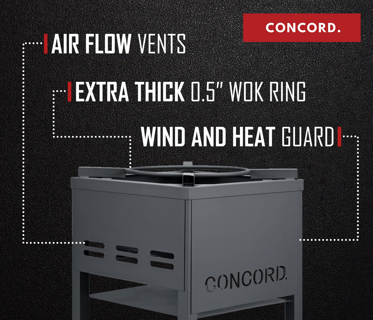 Concord high-temp powder-coated frame designed for outdoor durability.
