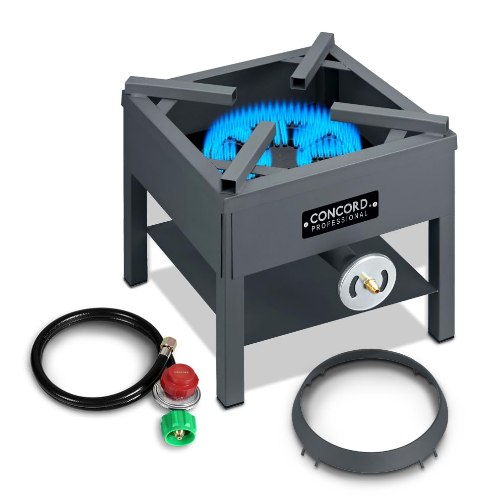 Concord professional 16-inch stronghold burner with robust burner head for high-heat outdoor cooking