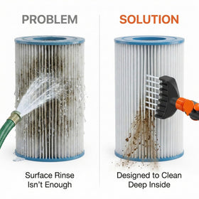 Deep-pleat spa filters stay clear with Concy cleaner