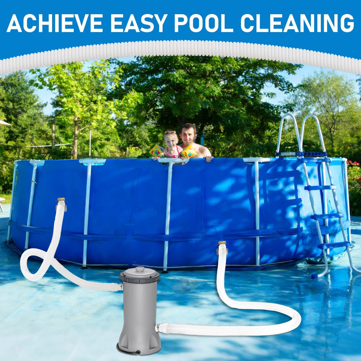 Conderyang hose compatibility with 1.25-inch pool connections and above-ground equipment