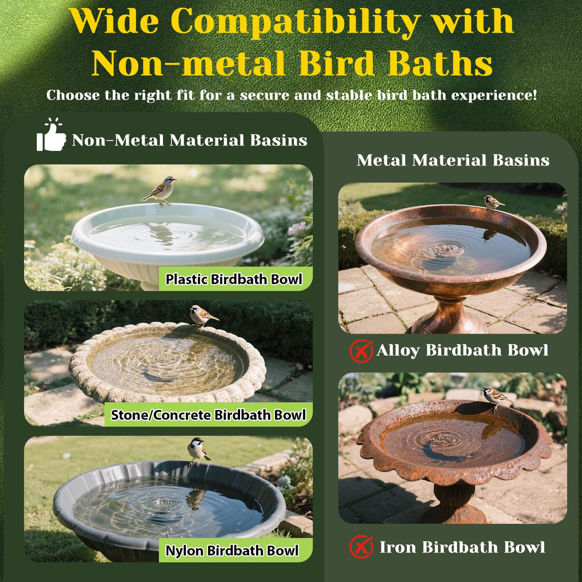 Conderyang bird bath disk 0.6mm copper for all-season use