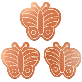 Conderyang butterfly-design copper disk attracts birds to the water.