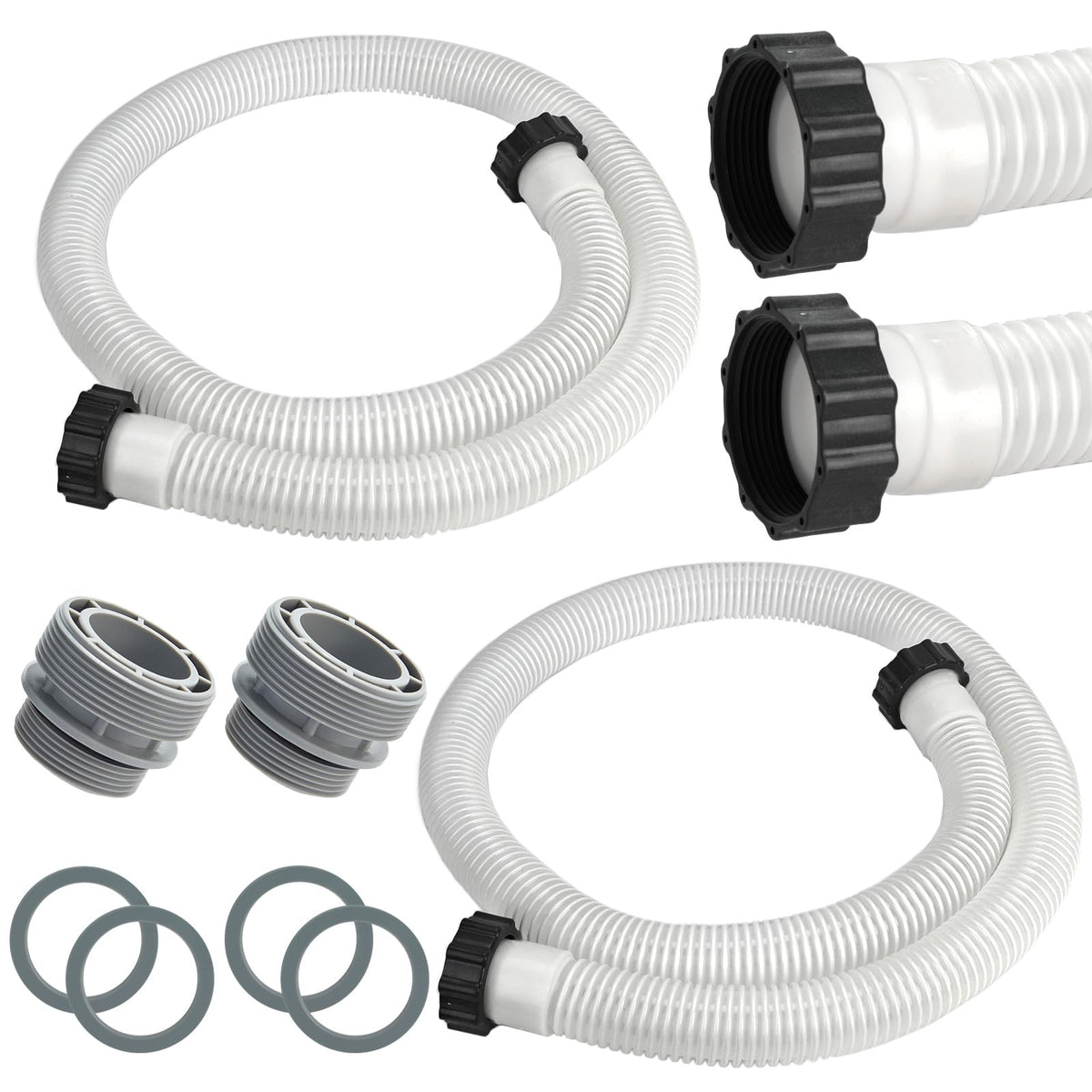 Conderyang EVA pool hose with 40mm to 1-1/2 inch adapters for easy above ground setup
